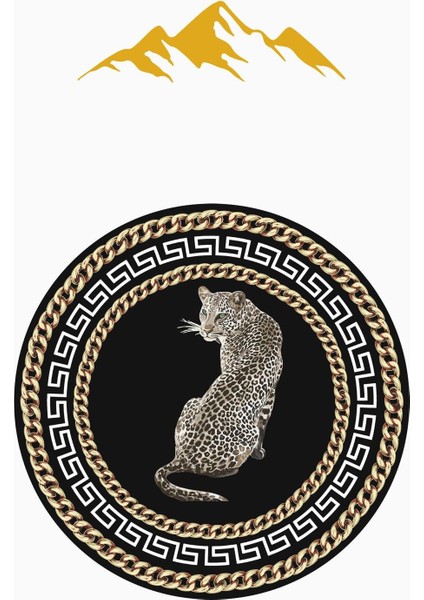 Leopar Modern Desenli Yuvarlak Dijital Baskı Kaymaz Tabanlı Halı H0334 modelleri