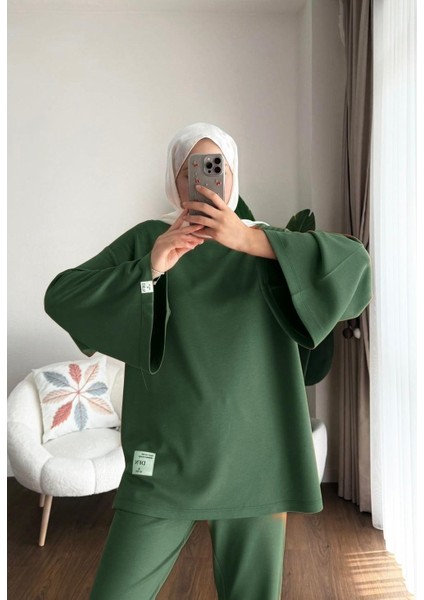 Kadın Ispanyol Paça Pantolon Ikili Takım M25114 - Yeşil modelleri