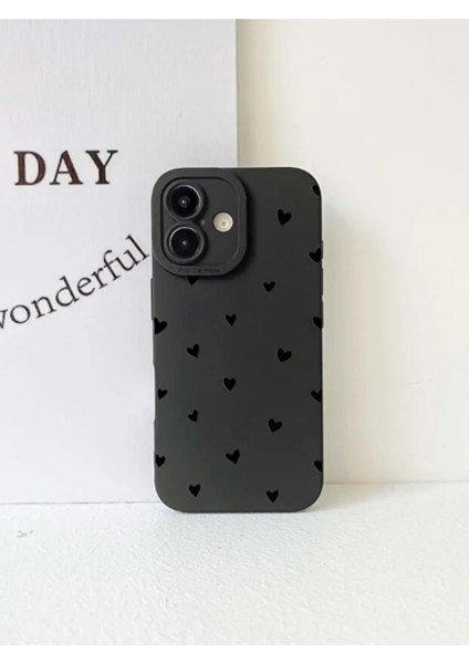Iphone 17 Uyumlu Kılıf Mat Siyah Kalp Desenli Darbelere Dayanıklı Yumuşak Kamera Korumalı Kapak indirimleri