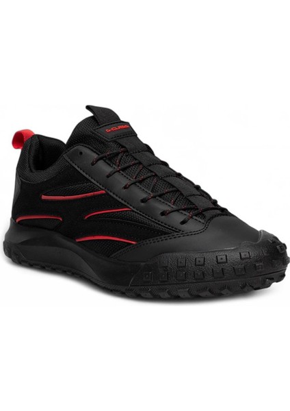 Siyaha Kırmızı Detay Kaymaz Taban Su Geçirmez Erkek Trekking Ayakkabı