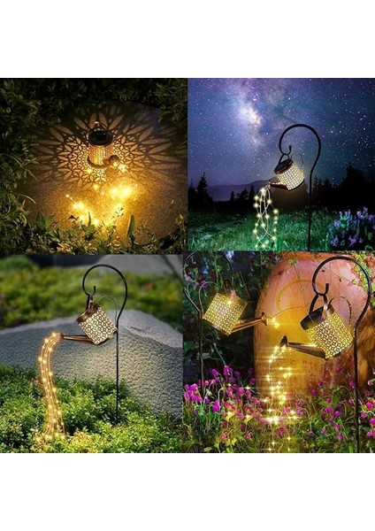 Güneş Enerjili Sulama Kabı LED Şelale Işık | Metal Standlı Tasarım (80 Cm) | IP65 Su Geçirmez Bahçe Peri Işıkları | 5W Solar Dış Mekan Dekoratif Aydınlatma | Balkon Veranda Patika Lambası fırsatları