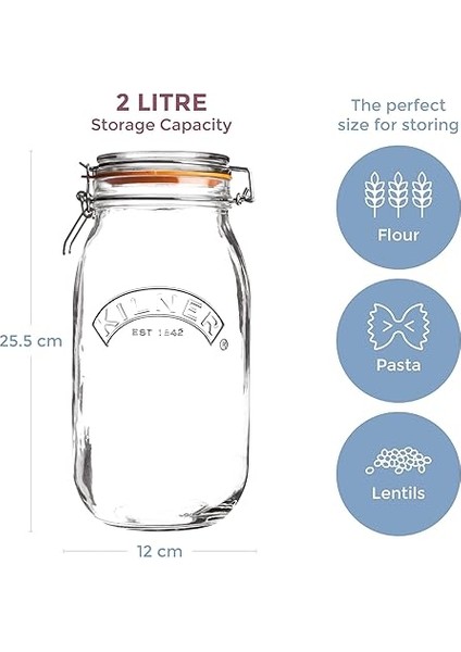 Yuvarlak Kilitli Cam, 2 Litre indirimleri