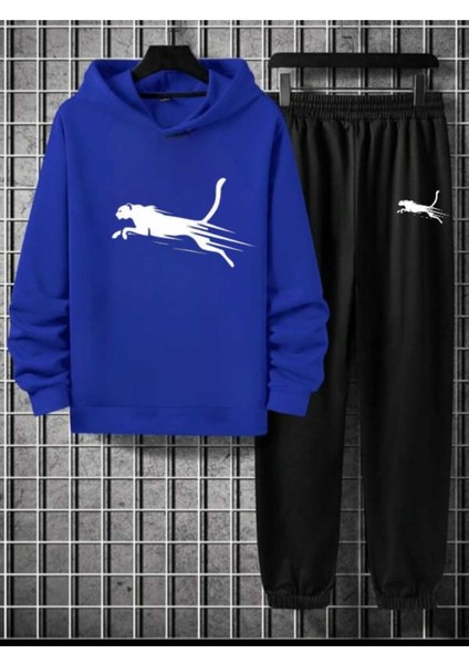 Set Hanorac & Pantaloni Cu Print Leopard – Oversize, Bumbac Periat