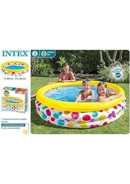 Geometrik Desenli Yuvarlak Şişme Çocuk Havuzu 168X38 cm fiyatları