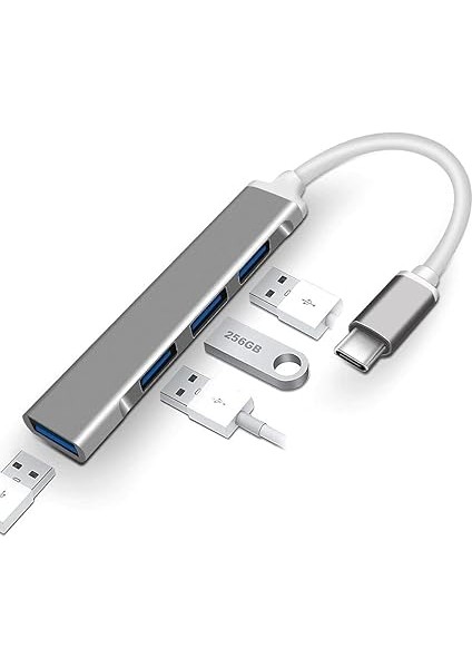 C-809 Macbook Uyumlu Type-C To 4* USB 3.0 Splitter 5 Gbps Çevirici Hub Adaptör modelleri