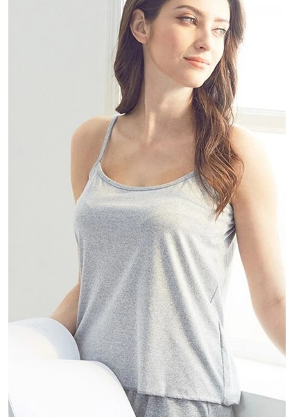 Kadın Gri Şortlu Penye Gecelik Takımı fiyatları