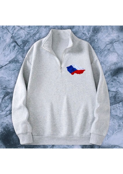 Bayrak Özel Grafik Baskılı Sweatshirt