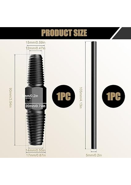 Ters Dişli Kılavuz Boru Sökme Aparatı – 1/2" 3/4" Hasarlı Boru Çıkarıcı Spiral Dişli Takımı – Paslı ve Kırık Borular Için Geri Sarma Anahtarı, Metal Iç Diş Temizleme Aleti fırsatları