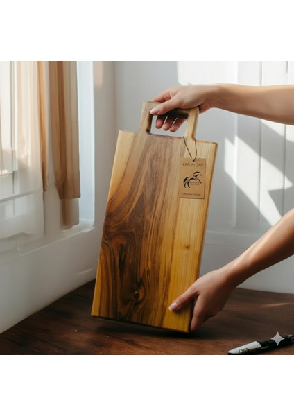 Ceviz Ağacı Doğal Kesme Tahtası, Doğrama Tahtası Tek Parça, Sunum Tahtası