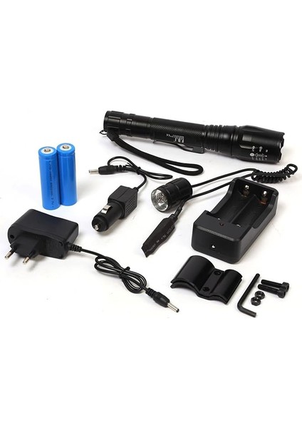 F-9010 20W LED Su Geçirmez Taktik Aparatlı Kamp Avcılık Şarjlı El Feneri modelleri
