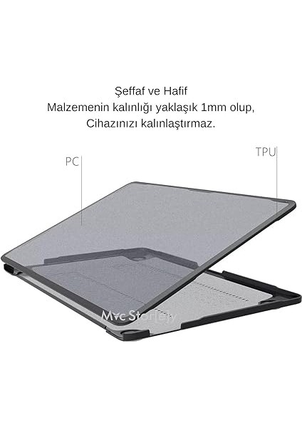Macbook Pro Kılıf 14.2inç M1-M2-M3-M4, Tpu Outdoor (Touchbarsız 14" Pro) A2442 A2779 A2992 A2918 A3112 A3401 A3185 ile Uyumlu Siyah modelleri
