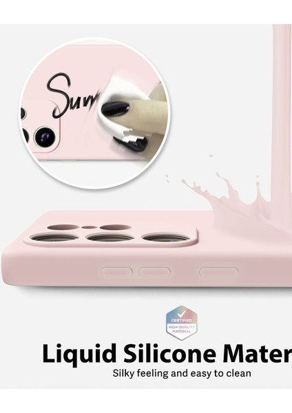 Samsung S25 Ultra Uyumlu Pembe Lansman Seri Liquid Silikon Kılıf, Darbe Emici Yumuşak Koruyucu Kapak fiyatları