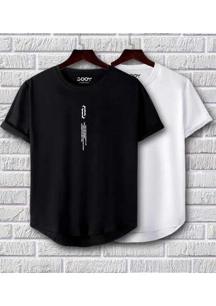 Unisex Dikey Baskılı Oval Kesim 2’li Set Kombin