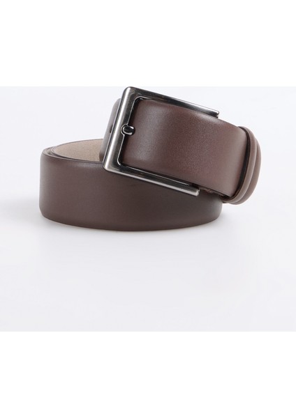 Fbk 014 4cm Kls Kahve Kahve Erkek Deri Kemer