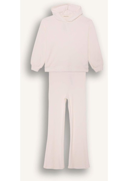 Kız Çocuk 2'li Takım Kapüşonlu Sweatshirt Eşofman Altı F4289A825WN