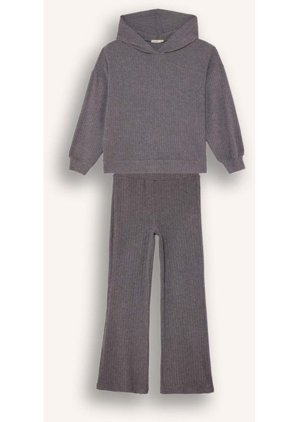 Kız Çocuk 2'li Takım Kapüşonlu Sweatshirt Eşofman Altı F3542A825WN