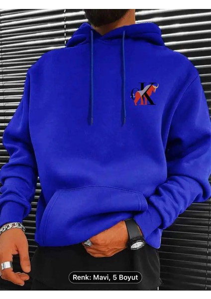 Erkek Rahat Polyester Kapüşonlu Sweatshirt, Boğa Baskılı, Örme Kumaş, Uzun Kollu , Ilkbahar Sonbahar
