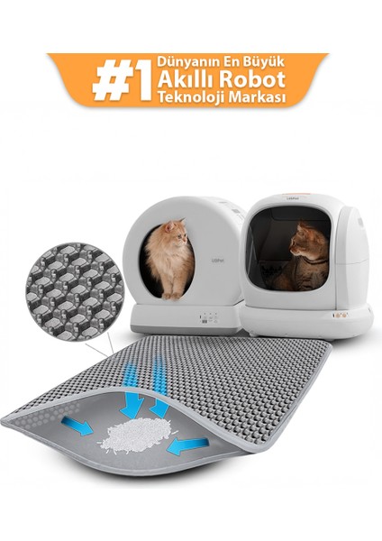 Elekli ve Hazneli Kedi Kumu Paspası | Tüm Kedi Tuvaletleri Için Uyumlu | Kaliteli Dolgu Malzeme, Hijyenik, Yıkanabilir fiyatları