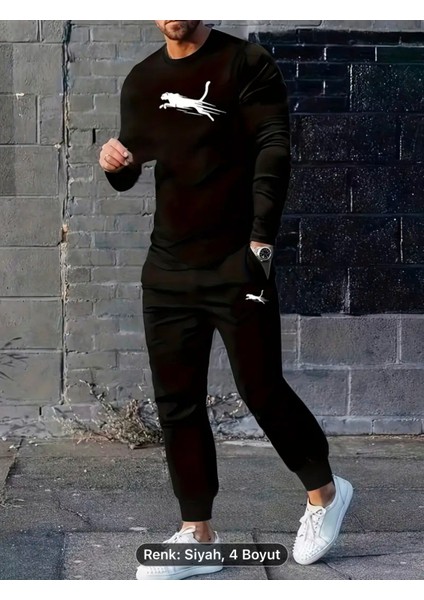 Erkekler Için Günlük Spor Ev Giyimi Uzun Kollu Takımı