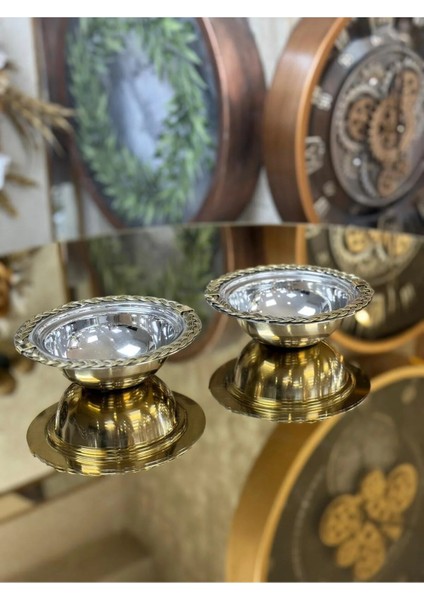 2'li Pirinç Çerezlik Paslanmaz Çelik 15 x 4 cm