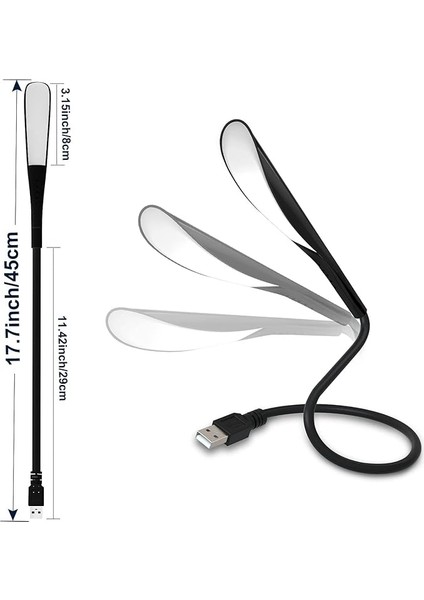 USB Lamba, Kısılabilir USB Işık, 2,8W Esnek Klavye Işığı, Pc Bilgisayar Için, 14 LED Inci, 3 Kademeli Ayarlanabilir Parlaklık, Açma/kapama Dokunmatik Şalteri, D10 USB LED (Siyah) modelleri