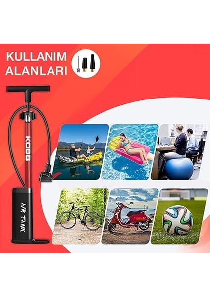 KB3256D 87 Psı Dijital Basınç Göstergeli Taşınabilir El Pompası, Kırmızı/siyah fiyatları