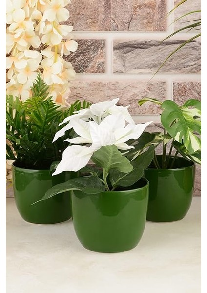Karmen Seramik Saksı 12 cm 3'lü Yeşil fırsatları