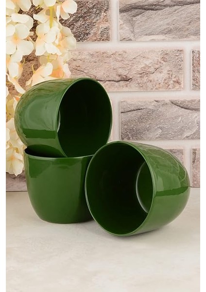Karmen Seramik Saksı 12 cm 3'lü Yeşil indirimleri