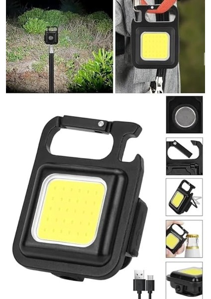 Mini LED El Feneri Su Geçirmez Şarjlı El Feneri Taşınabilir Kamp Feneri Cep Anahtarlık fiyatları