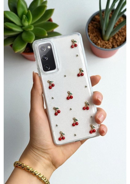 Samsung S20 Fe Uyumlu – Epoksi Kiraz Desenli, Şeffaf, Darbe Dayanıklı Telefon Kılıfı modelleri
