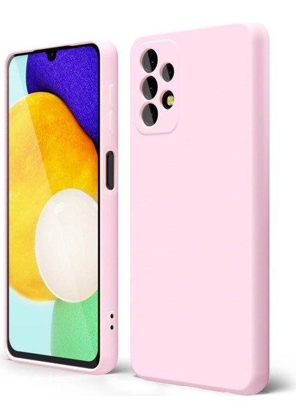 Samsung A32 Uyumlu – Pembe Lansman Seri Liquid Silikon Kılıf, Darbe Emici Yumuşak Koruyucu Kapak