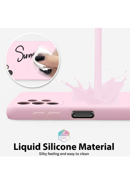 Samsung A32 Uyumlu – Pembe Lansman Seri Liquid Silikon Kılıf, Darbe Emici Yumuşak Koruyucu Kapak fırsatları