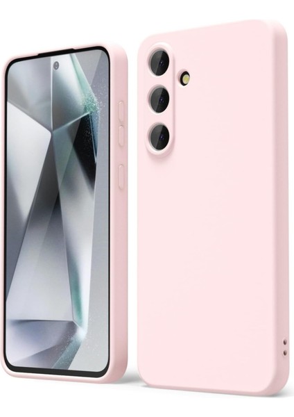 Samsung S24 Plus / S25 Plus Uyumlu Pembe Lansman Liquid Silikon Kılıf Darbe Emici Yumuşak Kapak