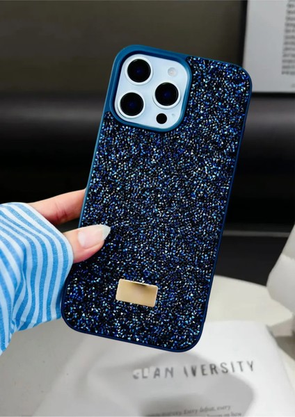 iPhone 14 Pro Max Uyumlu – Elmas Tasarımlı, Lacivert Taşlı, Işıltılı Pırlanta Silikon Kılıf modelleri