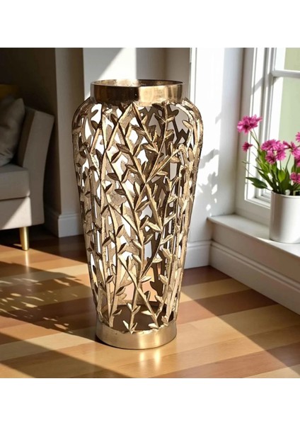 Pirinç Antik Gold Vazo 50 cm