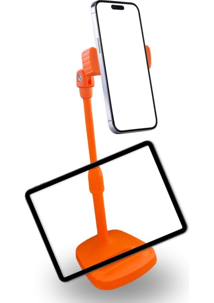 Buffer® Masa Üstü Tablet ve Telefon Tutucu Plastik Aparat Turuncu Telefon Standı
