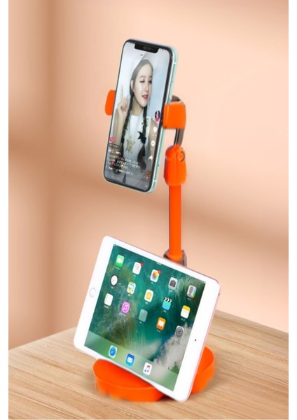 Buffer® Masa Üstü Tablet ve Telefon Tutucu Plastik Aparat Turuncu Telefon Standı