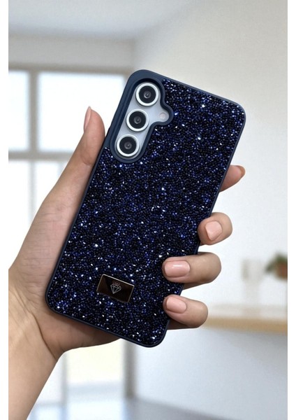 Samsung S24 Plus -S25 Plus Uyumlu Lacivert Taşlı Işıltılı Silikon Kılıf Darbeye Dayanıklı Kapak indirimleri