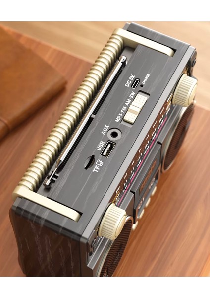 Trt Bandrollü Klasik Nostaljik Güneş Panelli Radyo Bluetooth Çift Hoparlör Antenli USB Hafıza Kartı fırsatları