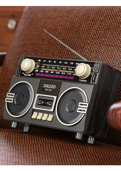 Trt Bandrollü Klasik Nostaljik Güneş Panelli Radyo Bluetooth Çift Hoparlör Antenli USB Hafıza Kartı