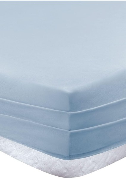 Softy Tek KIŞILIK%100 Pamuk Lastikli Penye Çarşaf - Açık Mavi modelleri