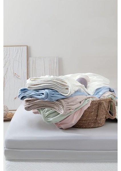 Softy Tek KIŞILIK%100 Pamuk Lastikli Penye Çarşaf - Açık Mavi fırsatları