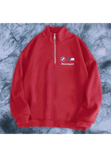 Dik Yaka Yarım Fermuarlı Içi Polarlı Mevsimlik Bmwmotorsport Göğüs Baskılı