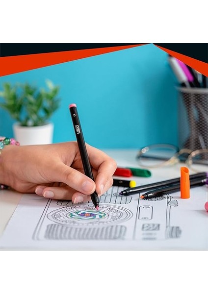 Intensity Keçeli Boyama Kalemi 12 Renk, Su Bazlı Mürekkep, 0.9mm Keçeli Kalem Ucu, Yetişkin Boyama Için Ideal fiyatları