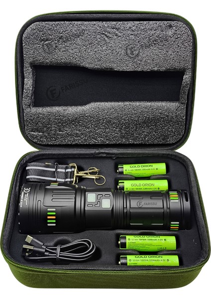 200W Süper Güçlü Lazer LED El Feneri - 6000 Lümen, 3000M Menzil ve Powerbank Özellikli (4 Pilli Set) fiyatları