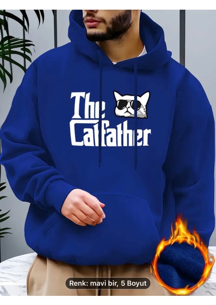 Trend Yeni Sezon Baskılı Kanguru Cepli Kış ve Sonbaharlık Kapüşonlu Sweatshirt