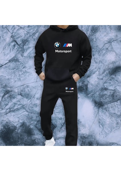 Içi Polar Mevsimlik Tüylenme Yapmaz Bmwmotorsport Kanguru Sweathirt- Eşofman Altı