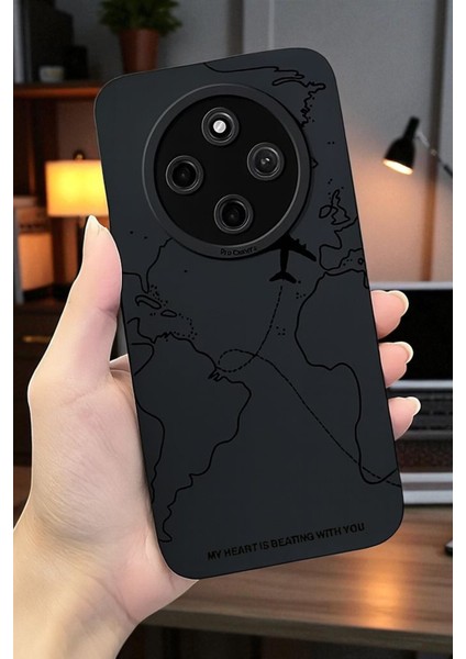 Xiaomi Redmi 14C Uyumlu – Harita Desenli, Yumuşak Silikon Kılıf, Darbeye Karşı Dayanıklı Kapak