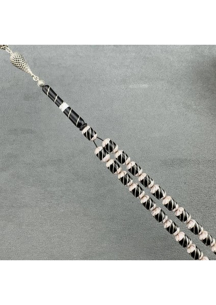 Gri Galalit Işlemeli Oltu Taşı Tespih fiyatları