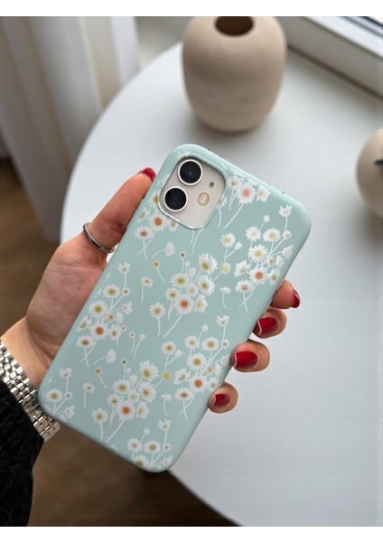 iPhone 11 Uyumlu Papatya Desenli Fıstık Yeşili Lansman Liquid Silikon Kılıf fiyatları